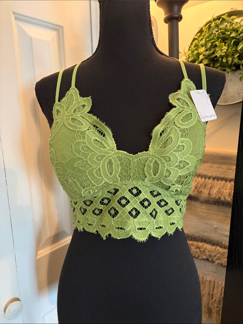 Anemone Lime Green Crochet Lace Bralette